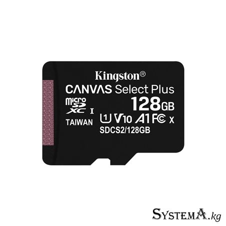 Secure Digital-micro Card Kingston 128GB uSD Select 80R C10 I ADPTR [SDCS2/128GB]