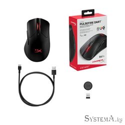 KINGSTON HX-MC006B HyperX Pulsefire Dart Wireless Gaming Mouse,USB,BLACK