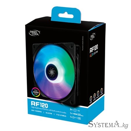 Cooler for PSU/CASE DEEPCOOL RF120(3IN1 SET) RGB LED 3x120x120x25mm Hydro Bearing 1300 RPM