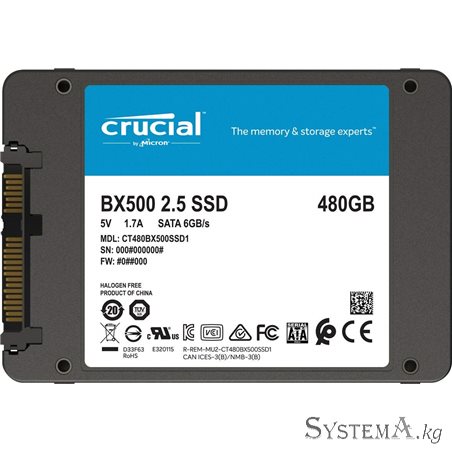 SSD CRUCIAL BX500 480GB 3D NAND 2,5"" SATAIII