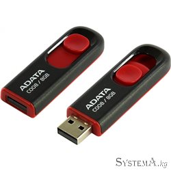 USB Flash ADATA 8GB C008 USB 2.0 Black-Red