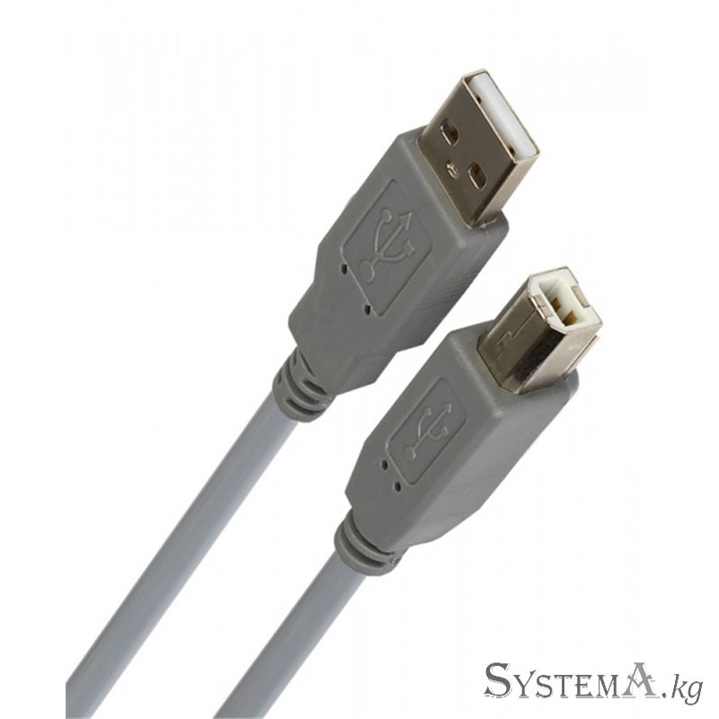 USB шнур для принтера 1,5m (серый)