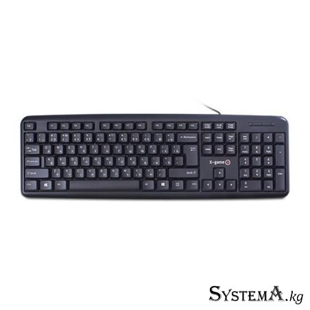 Клавиатура X-Game XK-100UB, Ультратонкая, USB, Анг/Рус/Каз, Чёрный
