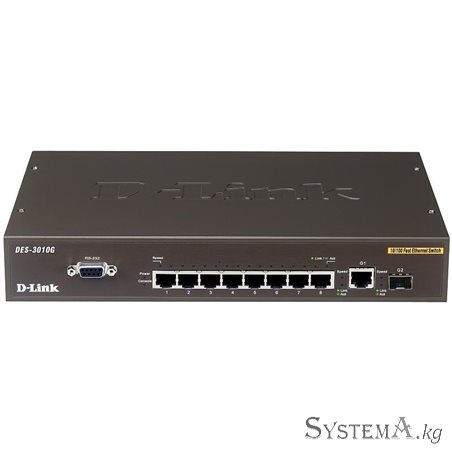Коммутатор HUB Switch D-Link DES-3010G 8 10/100Base-TX Ethernet + 1 1000Base-T Gigabit + 1 SFP ports