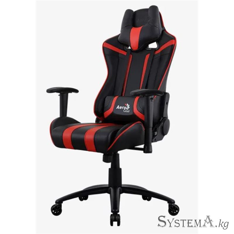 Gaming Chair AEROCOOL AC120 AIR BLACK&RED 2D Armrest 65mm wheels PVC Leather