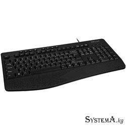 Клавиатура проводная Delux K6060U USB, эргономичная, SLIM, тихий набор текста, 104 стандартных+8 мультимедийных клавиш