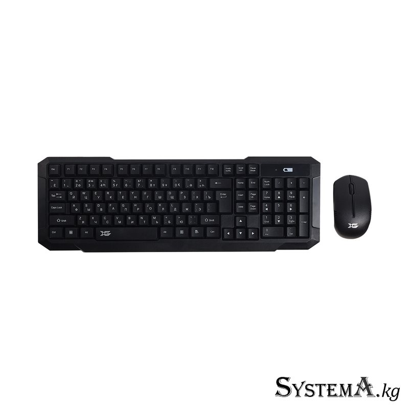 Комплект Клавиатура + Мышь X-Game XD-7700GB, Беспроводной, Оптическая мышь, Анг/Рус/Каз, Кол-во стандартных клавиш 104, Чёрный
