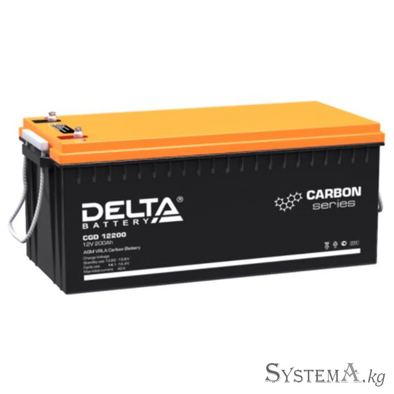 Аккумулятор Delta CGD12200 12V 200Ah (Carbon, UPS/Solar series)