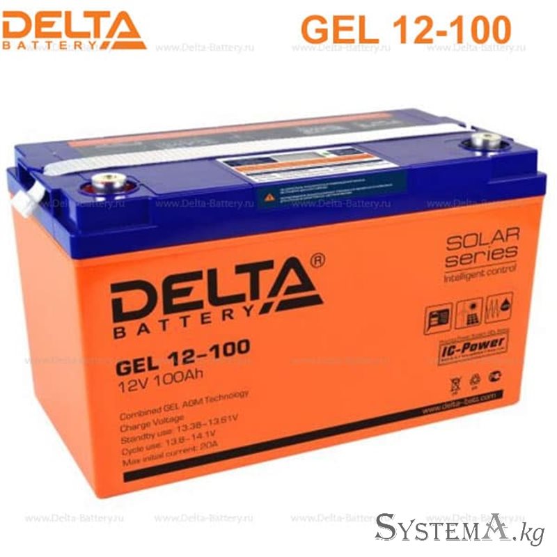 Аккумулятор Delta GEL12100 12V 100Ah (AGM+GEL, UPS/Solar series)