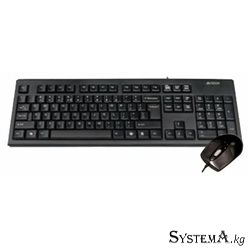 Клавиатура A4TECH KR-9276 (KR-92+OP-760) KEYBOARD+MOUSE SET USB BLACK US+RUSSIAN