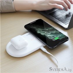 HOCO CW23 dual power wireless fast charger, white 10W