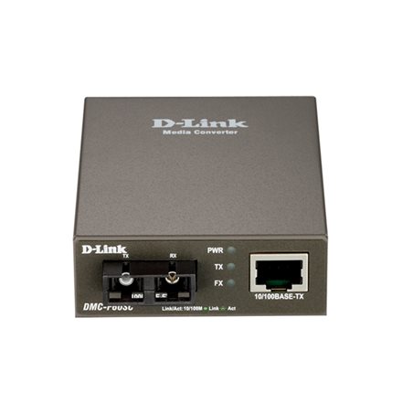 Медиаконвертер D-Link DMC-F60SC/E, с 1 портом 10/100Base-TX и 1 портом 100Base-FX с разъемом SC для одномодового оптического каб