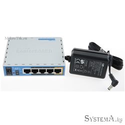 Роутер MikroTik hAP ac lite RB952Ui-5ac2nD, Wi-Fi 2,4 ГГц + 5 ГГц, 802.11 b/g/n/ac, 5 WAN/LAN 100 Мб, PoE, USB