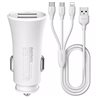 Car Charger Set with 3 in 1 cable REMAX RCC217 2.4a white
