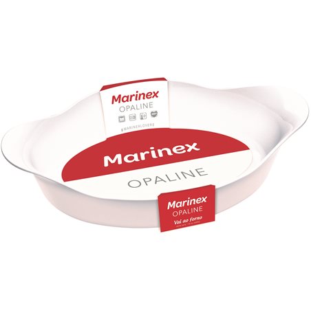 Стеклянная жаропрочная форма для запекания Marinex Овальная 1,4л (31*20*7 см) Опал