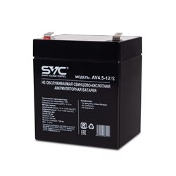 Батарея SVC AV4.5-12/S, Свинцово-кислотная 12В 4.5 Ач, Вес: 1,53 кг, Размер в мм.: 90*70*100 