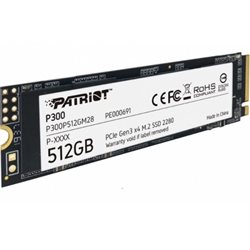 SSD 512GB Patriot P300 M2, NVME PCIe Gen 3, 2280 TLC 3D, Read/Write up 1700/1200MB/s, 260000 IOPS [P300P512GM28]