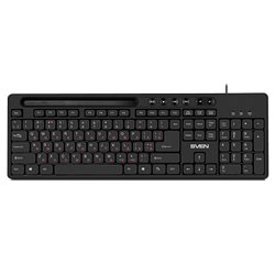 Клавиатура SVEN KB-S302 черный/проводная/110осн.кл+6доп.кл/USB