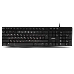 Клавиатура SVEN KB-S305 черный/проводная/105осн.кл+12доп.кл/USB