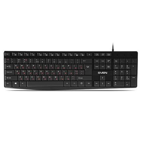 Клавиатура SVEN KB-S305 черный/проводная/105осн.кл+12доп.кл/USB