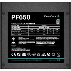 Power Unit DEEPCOOL PF650D 650W 80 PLUS® certified 100-240V/ATX12V 2.3 & SSI EPS 12V Black flat