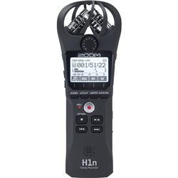 Диктофон Zoom H1n, 4GB, Микрофон стереофонический, 1.25" (96х64), (MP3 48-320kbps/44.1kHz), (WAV 16-24bit/44.1-96kHz), MP3/WAV, 