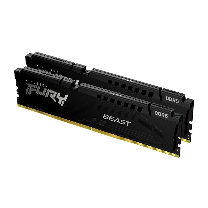 DDR5 32GB (2x16GB) PC-41600 (5200MHz) KINGSTON FURY BEAST BLACK KF552C40BBK2-32