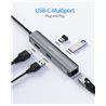 USB-хаб CableCreation 5-in-1 USB-C Hub CD0753 3xUSB 3.0 (5 Gbps), Ethernet port (10/100/1000 Mbps), 4K HDMI (30Hz), Gray+Case