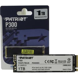 SSD 1000GB Patriot P300 M2, NVME PCIe Gen 3, 2280 TLC 3D, Read/Write up 2100/1650MB/s, 260000 IOPS [P300P1TBM28]