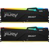 DDR5 32GB (2x16GB) PC-41600 (5200MHz) KINGSTON FURY BEAST RGB KF552C40BBAK2-32