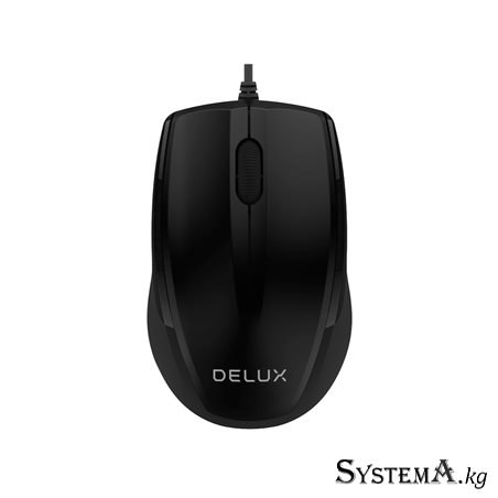 Мышь Delux DLM-321OUB, Оптическая, USB, 1000 dpi, Длина провода 1,6м, Чёрный