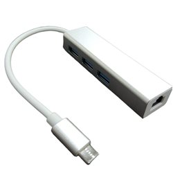 USB HUB 4 port 3 USB 3.0 + LAN, USB TYPE C