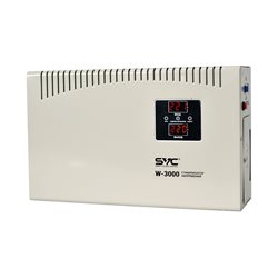 Стабилизатор (AVR) SVC W-3000, Мощность 3000ВА/3000Вт, LED-дисплей, Диапазон работы AVR: 140-260В, Вых.: 220В+/-7%, Клеммная кол