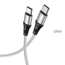 HOCO Data Cable X50 Type-C-Type-C Exquisito 100w L1m, gray output 20V/5A