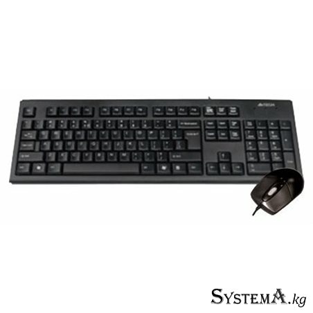 Клавиатура A4TECH KR-9276 (KR-92+OP-760) KEYBOARD+MOUSE SET USB BLACK US+RUSSIAN