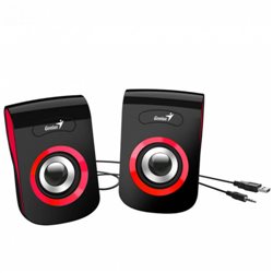 Speaker Systems Genius SP-Q180 Red, 6W (3W x 2), USB питание, 20Hz-20KHz, 1,2 м, 3.5мм