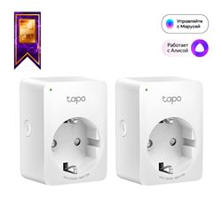 Умная розетка Wi-Fi TP-LINK Tapo P100 (2-PK) Bluetooth 4.2, Voice Control, Usage Time Tracking, Amazon Alexa, Google Assistant