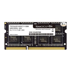 SODIMM DDR3 8GB PC3L -12800 (1600MHz) TEAM Elite (UNIVOLTAGE)-1.35-1.5V (TED3L8G1600C11-SBK)