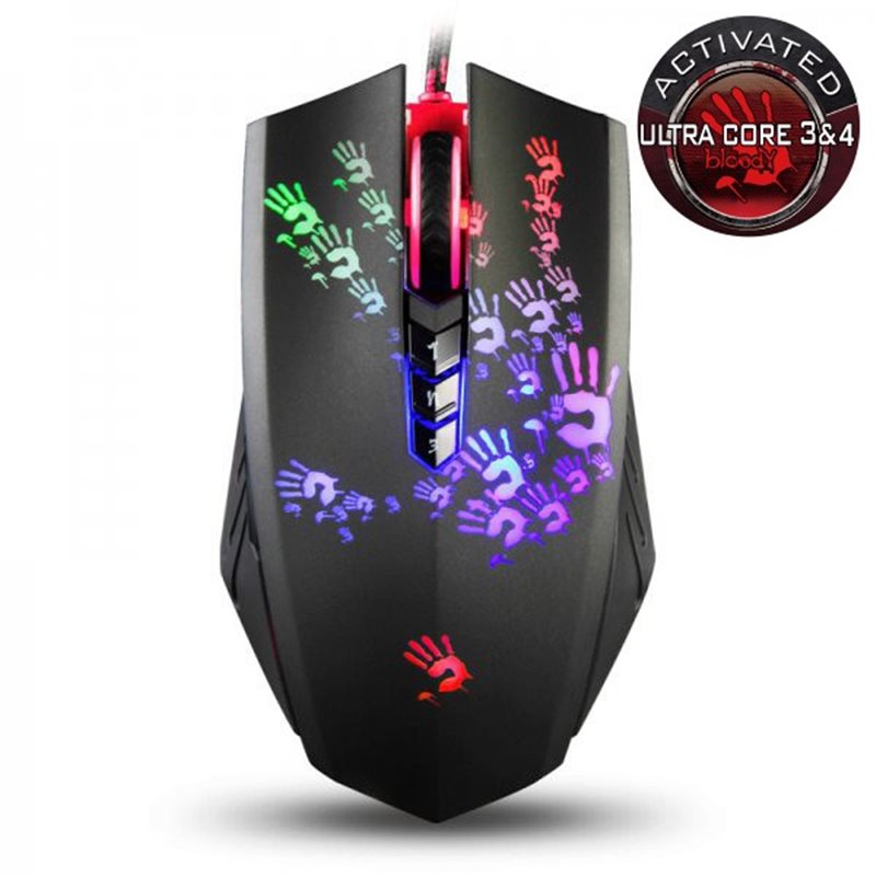A4TECH BLOODY A60A LIGHT STRIKE GAMING MOUSE IR MICRO-SWITCH METAL FEET CORE3 ACTIVE USB BLACK