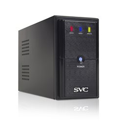 UPS SVC V-800-L, 800VA(480W), 12V/9Ah, 165-275В, Вход 220В, Выход 220В +/-10% x 3 вых. (2 Shuko CEE7 + 1 IEC C13 (Bypass)), Част