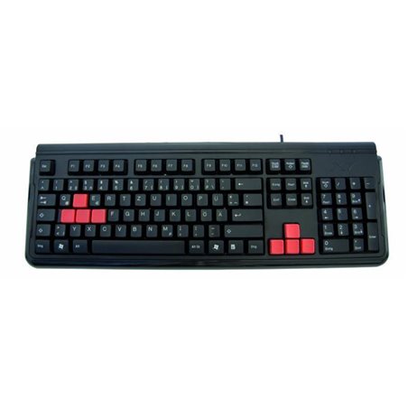 Keyboard A4TECH G-300 X7 Black, USB, Red-key GAMES COMFORT,RUS+ENG