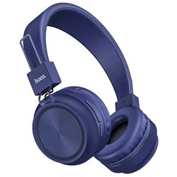 Наушники беспроводные HOCO W25 Promise с микрофоном/накладные/универсальные/mini jack 3.5 mm/синие