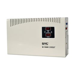 Стабилизатор (AVR) SVC W-10000, 10000ВА/6000Вт, Диапазон работы AVR: 140-260В, Выходное напряжение: 220В +/-8%, Задержка включен