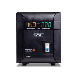 Стабилизатор (AVR) SVC T-10000, 10000ВА/6000Вт, Диапазон работы AVR: 140-260В, Выходное напряжение: 220В +/-8%, Задержка включен