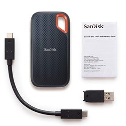Внешний твердотельный накопитель SSD 1TB SanDisk Extreme Portable V2 SDSSDE61-1T00-G25, IP55, USB 3.1 Gen 2 Type-C, USB, Black