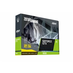 Видеокарта GTX1650 ZOTAC GeForce GTX1650 AMP CORE 4GB GDDR6, Engine clock 1650MHz, Memory clock 12Gbps, 128Bit, Dual Fan, DP, HD