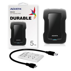 External HDD ADATA 5TB HD330 USB 3.1 Read up:135Mb/s/Write up:125Mb/s Black