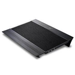Охлаждающая подставка для ноутбука Deepcool N8 Black DP-N24N-N8BK,  17", Вентилятор 2*14см, 1000±10%RPM, 4*USB 2.0, 25,1дБл, Габ