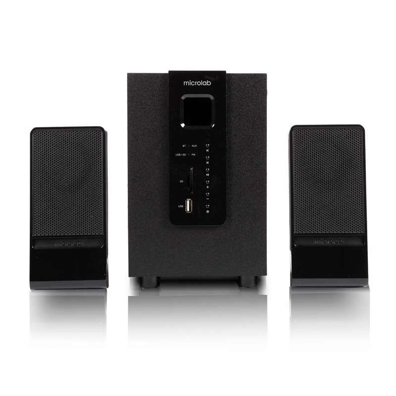 Акустическая система 2.1 Microlab G100BT черный, RMS 11Вт(2,5х2+5Вт), Bluetooth, AUX, USB, FM, mSD, RGB
