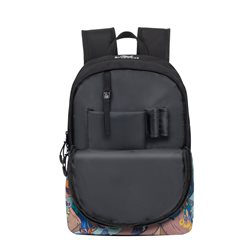 Рюкзак для ноутбука RivaCase 5420 Черный с принтом"Skaters". Водоотталкивающая ткань. Смягчающие наплечные ремни с регулеровкой.